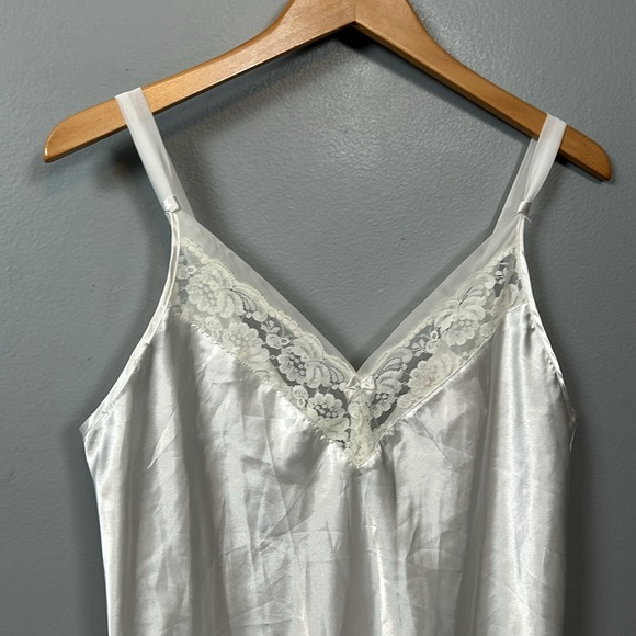 Oscar De La Renta White Lace Chest Maxi Slip size L - Picture 4 of 10